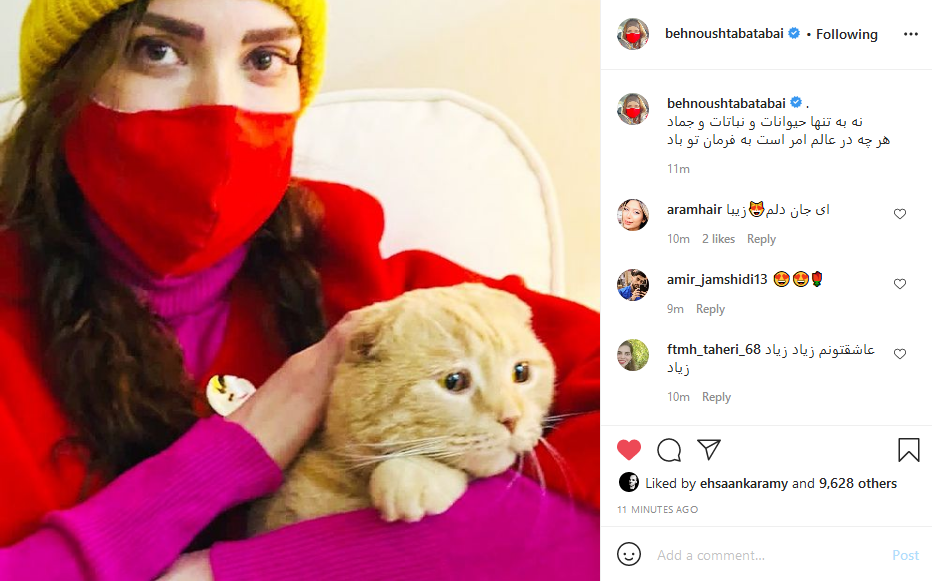 بهنوش طباطبایی و گربه جنجالی اش + عکس