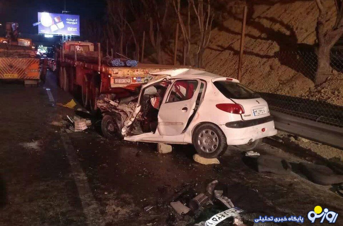 مرگ هولناک ۲ جوان پژو سوار در این اتوبان تهران