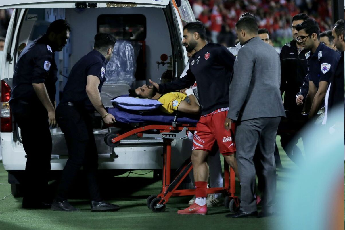 عکس| کنعانی به عیادت بازیکن مصدوم سپاهان رفت